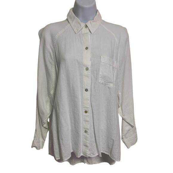 Aritzia Wilfred Free Linen Blend Oversized Button Up Top Womens Size XXS - Picture 1 of 8